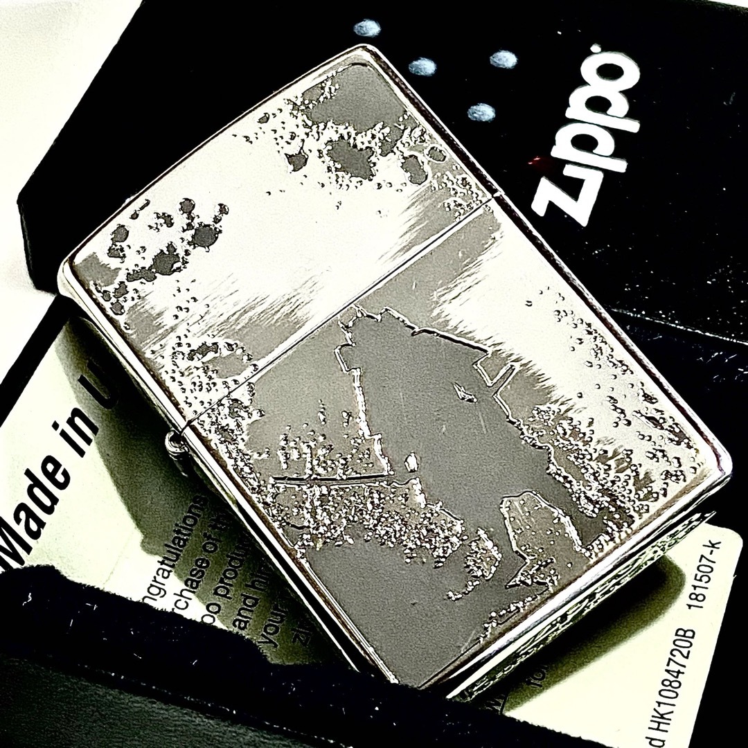 ZIPPO(ジッポー)のZIPPO 武者 ニッケルイブシ 和柄 ジッポー オイルライター エンタメ/ホビーの美術品/アンティーク(その他)の商品写真