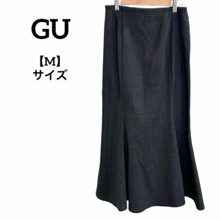 ジーユー(GU)のH36 GU ジーユー ヘリンボーンマーメイドスカート ロング 灰色 M(ロングスカート)