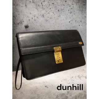 ダンヒル(Dunhill)の人気　dunhill　ダンヒル　セカンドバッグ　自立　レザー　金具　ブラック(セカンドバッグ/クラッチバッグ)