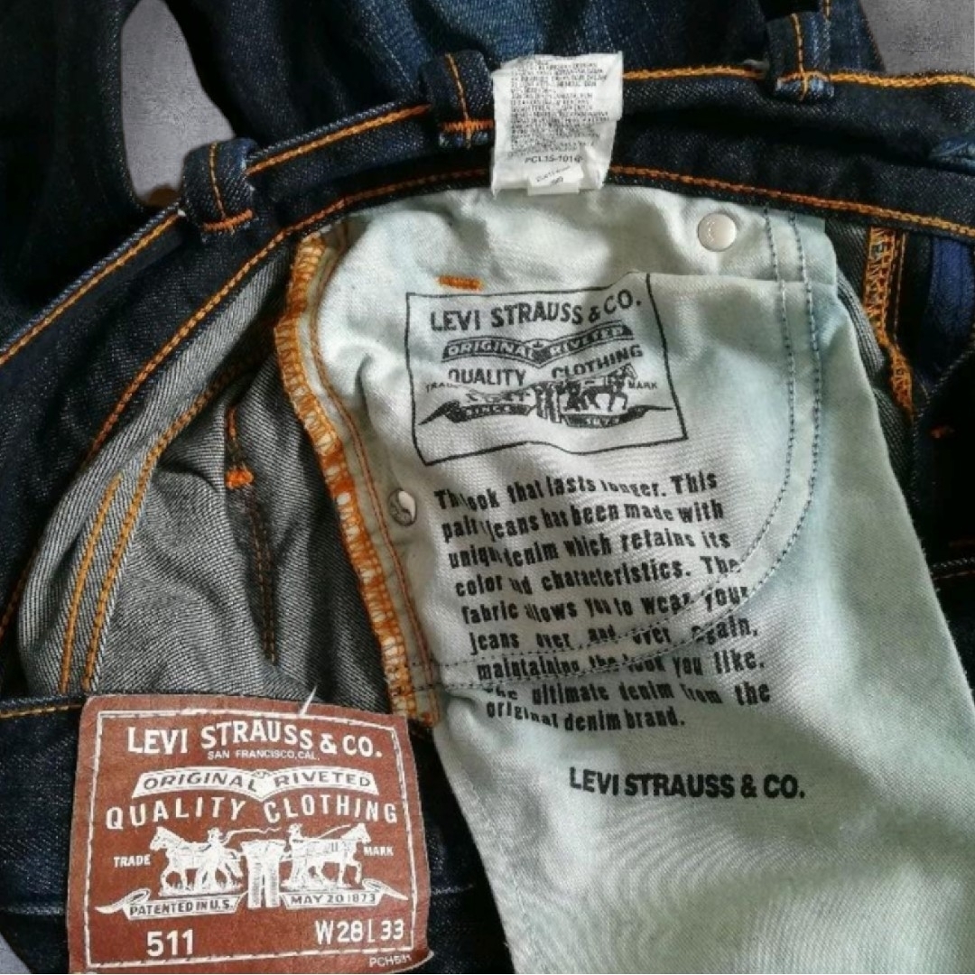 Levi's(リーバイス)の【美品】Levi's511 スリムストレートデニム W28 濃紺 レディースのパンツ(デニム/ジーンズ)の商品写真