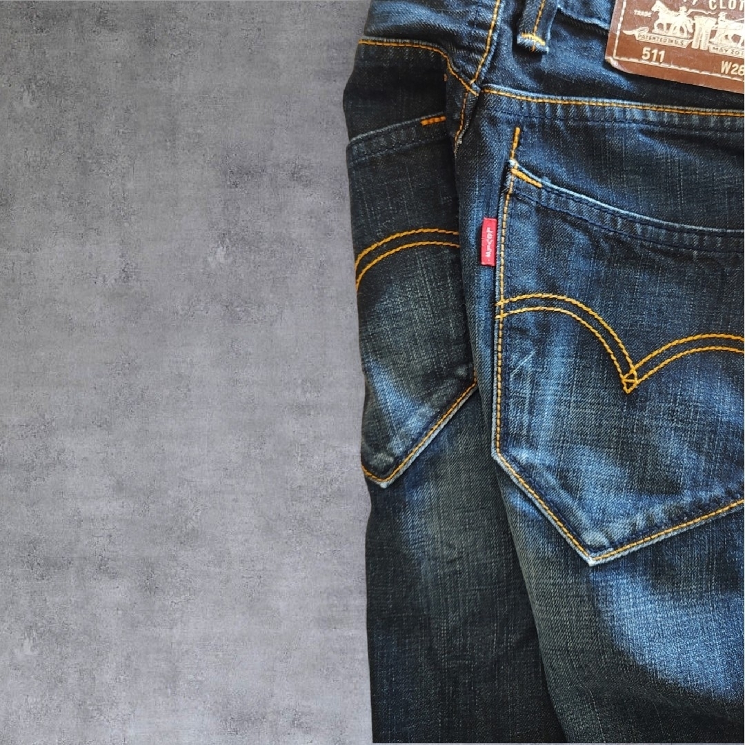 Levi's(リーバイス)の【美品】Levi's511 スリムストレートデニム W28 濃紺 レディースのパンツ(デニム/ジーンズ)の商品写真