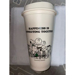 スターバックス(Starbucks)の【未使用】スターバックス　リユーザブルカップ　ピーナッツ473ml オフホワイト(グラス/カップ)