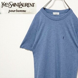 イヴサンローラン(Yves Saint Laurent)のイヴ サンローラン プールオム ワンポイント 刺繍 ロゴ 半袖 Tシャツ(Tシャツ/カットソー(半袖/袖なし))