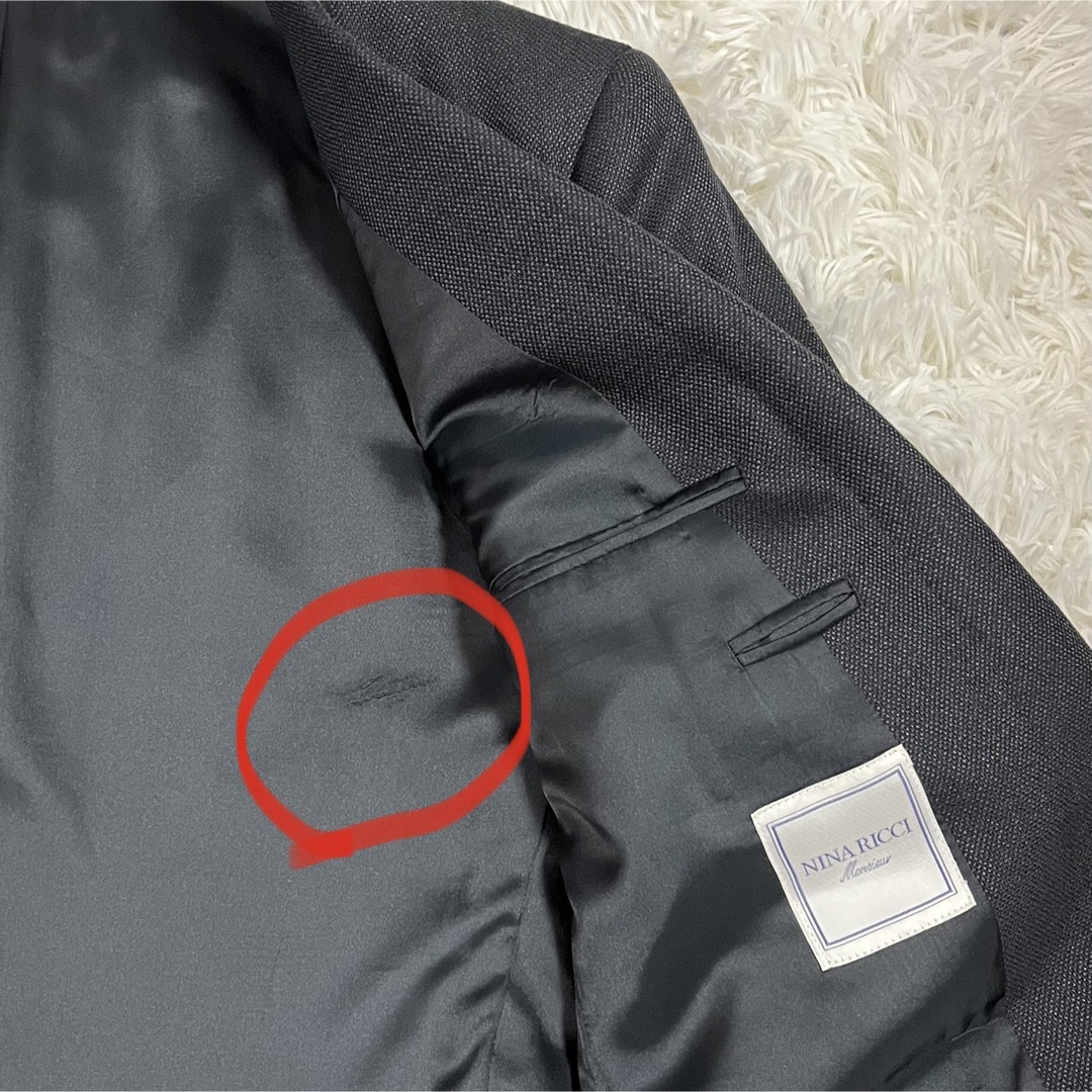 NINA RICCI(ニナリッチ)の【美品】ニナリッチ 3ピース セットアップスーツ ウール100% ブラック メンズのスーツ(セットアップ)の商品写真