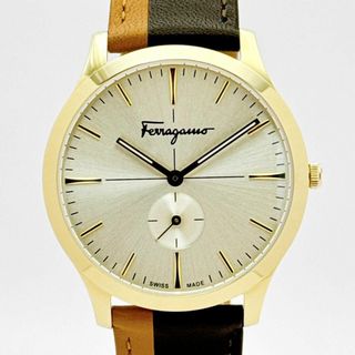 フェラガモ(Ferragamo)の極美品 フェラガモ メンズ スリム シャンパン文字盤 SFDE00318 QZ(腕時計(アナログ))