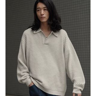 LIDNM - 早い者勝ち！WYM MELANGE SKIPPER KNIT POLO