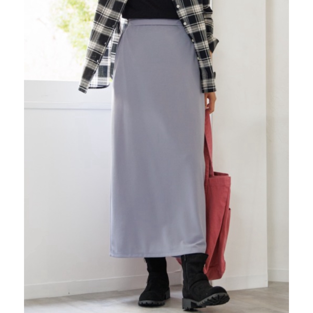 SMILE LAND  ペンシルラインカットジョーゼットスカート ブルーグレー レディースのスカート(ロングスカート)の商品写真