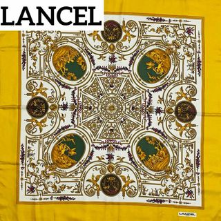 ランセル(LANCEL)の★LANCEL★ スカーフ 大判 絵画 アラベスク シルク イエロー(バンダナ/スカーフ)