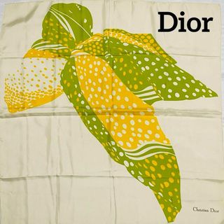 クリスチャンディオール(Christian Dior)の★Dior★ スカーフ スカーフ柄 ホワイト イエロー グリーン(バンダナ/スカーフ)