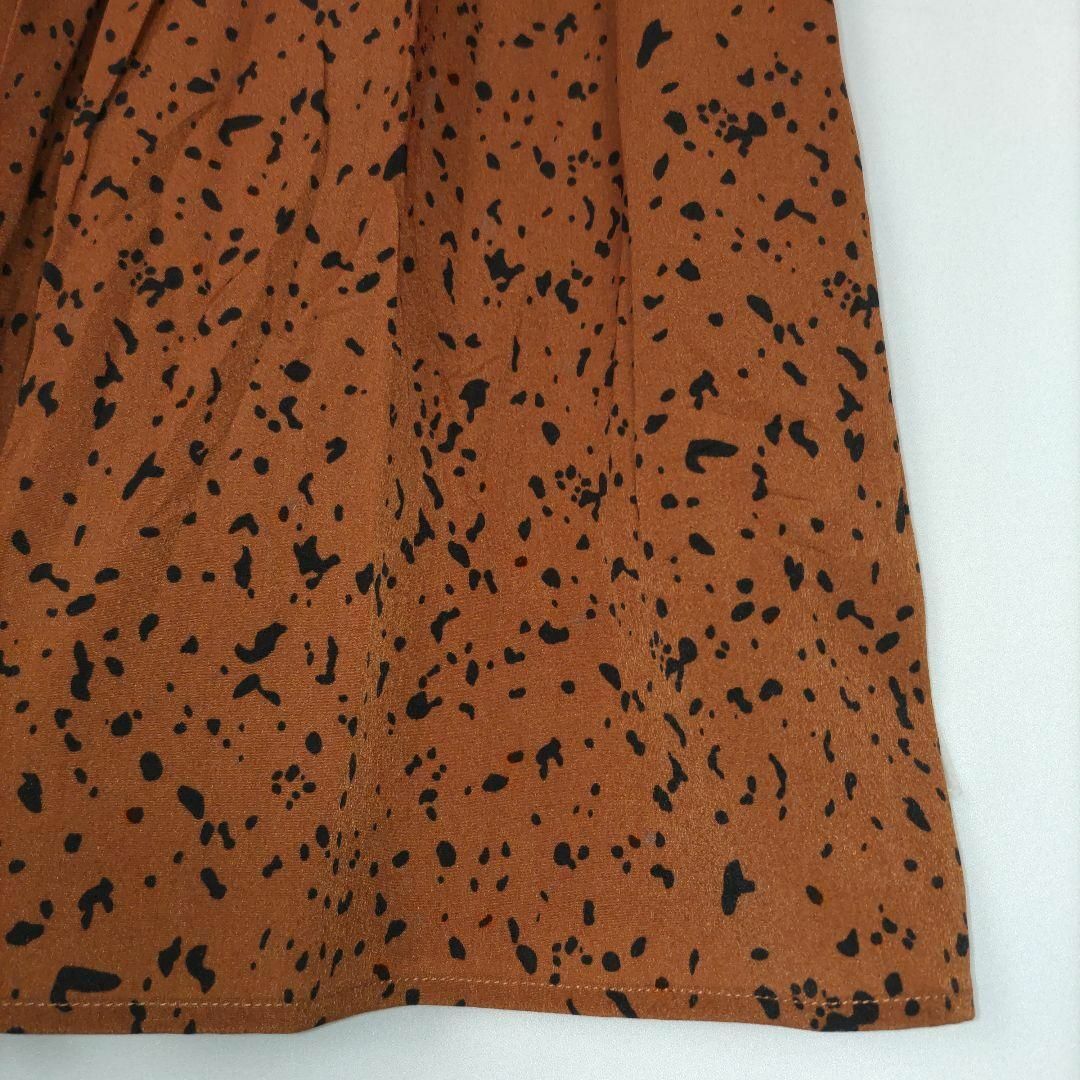 MELROSE claire(メルローズクレール)のb3279【メルローズ】ロング丈フレアスカート茶ブラウン斑柄ふんわり可愛い レディースのスカート(ロングスカート)の商品写真