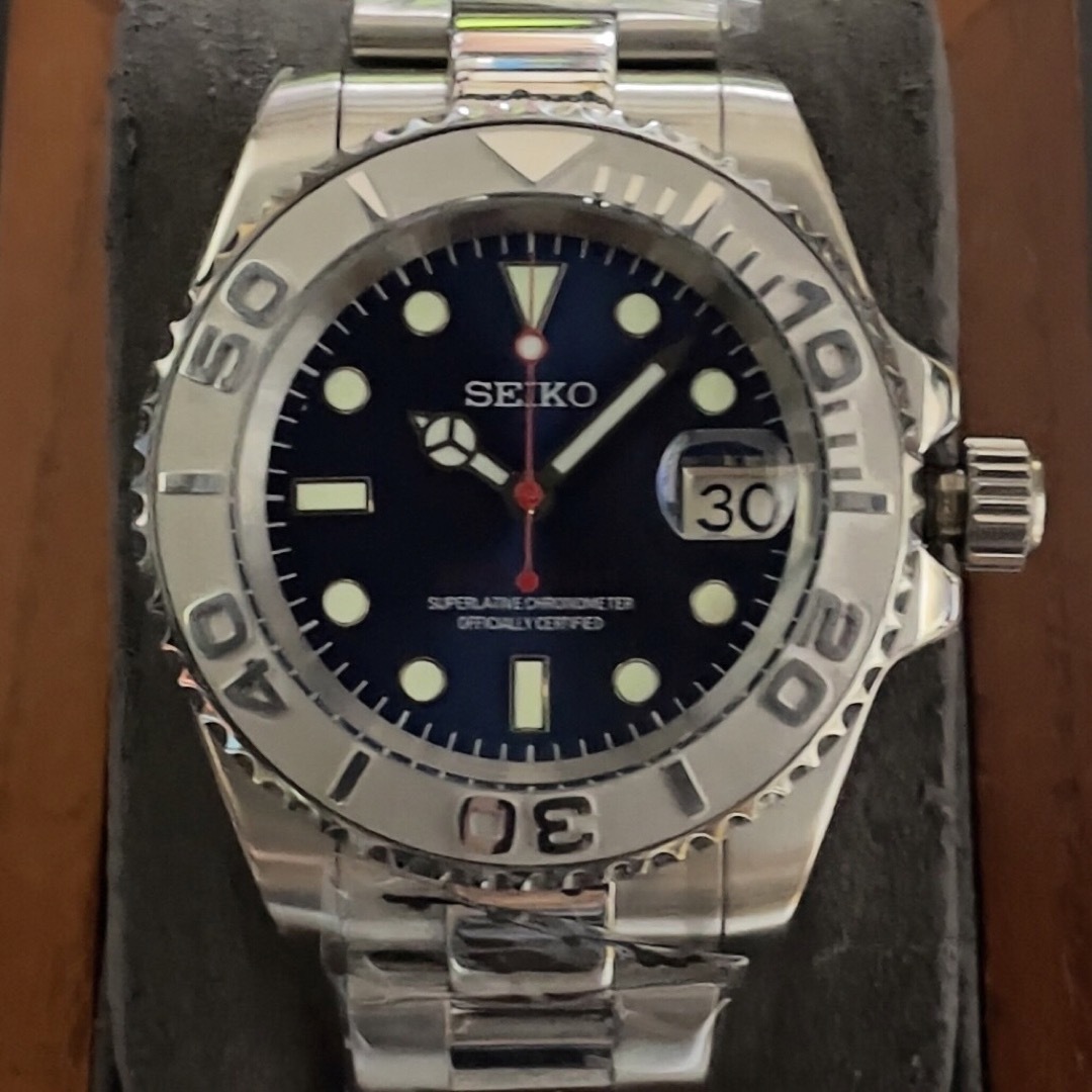新品■SEIKO MOD 40mm グレー/ブルー ヨットカスタム NH35搭載 メンズの時計(腕時計(アナログ))の商品写真