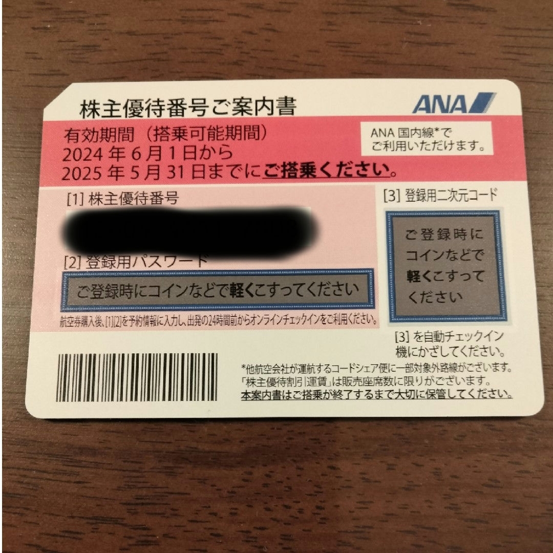 ANA(全日本空輸)(エーエヌエー(ゼンニッポンクウユ))のANA 全日空　株主優待券 チケットの乗車券/交通券(航空券)の商品写真