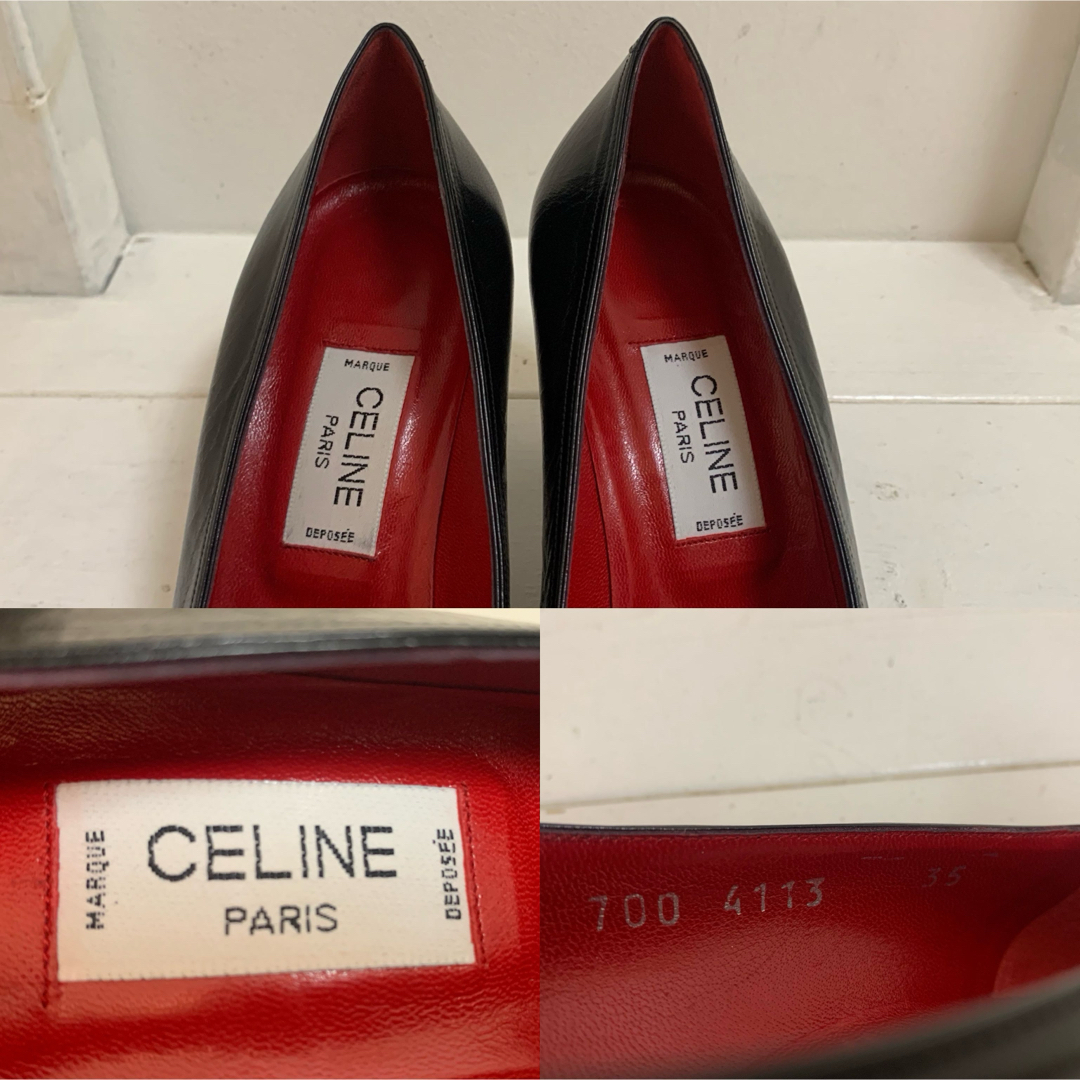 celine(セリーヌ)のOLD CELINE オールドセリーヌ 80s イタリア製 レザーパンプス 35 レディースの靴/シューズ(ハイヒール/パンプス)の商品写真