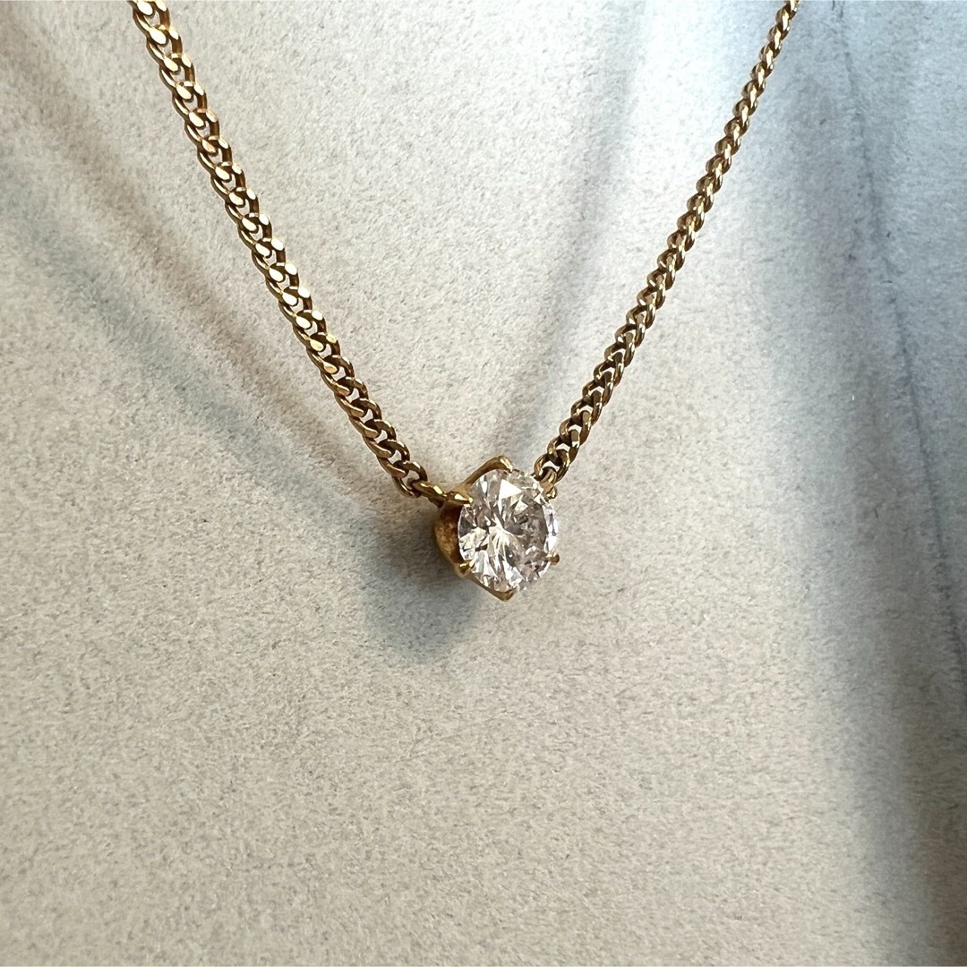 ダイヤモンドネックレス　K18YG 0.75ct VS2 一粒ダイヤモンド レディースのアクセサリー(ネックレス)の商品写真