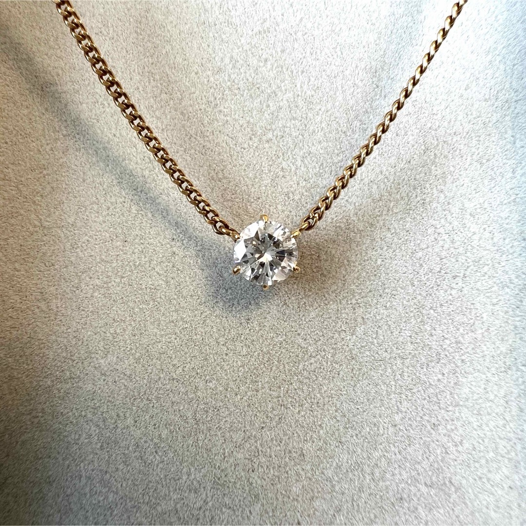 ダイヤモンドネックレス　K18YG 0.75ct VS2 一粒ダイヤモンド レディースのアクセサリー(ネックレス)の商品写真