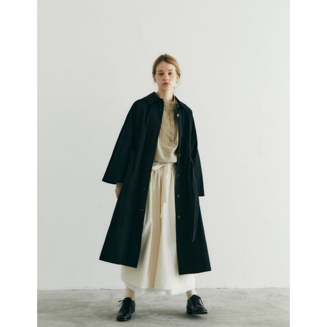 MAGALI コットンリネンウェザートレンチコート ブラック