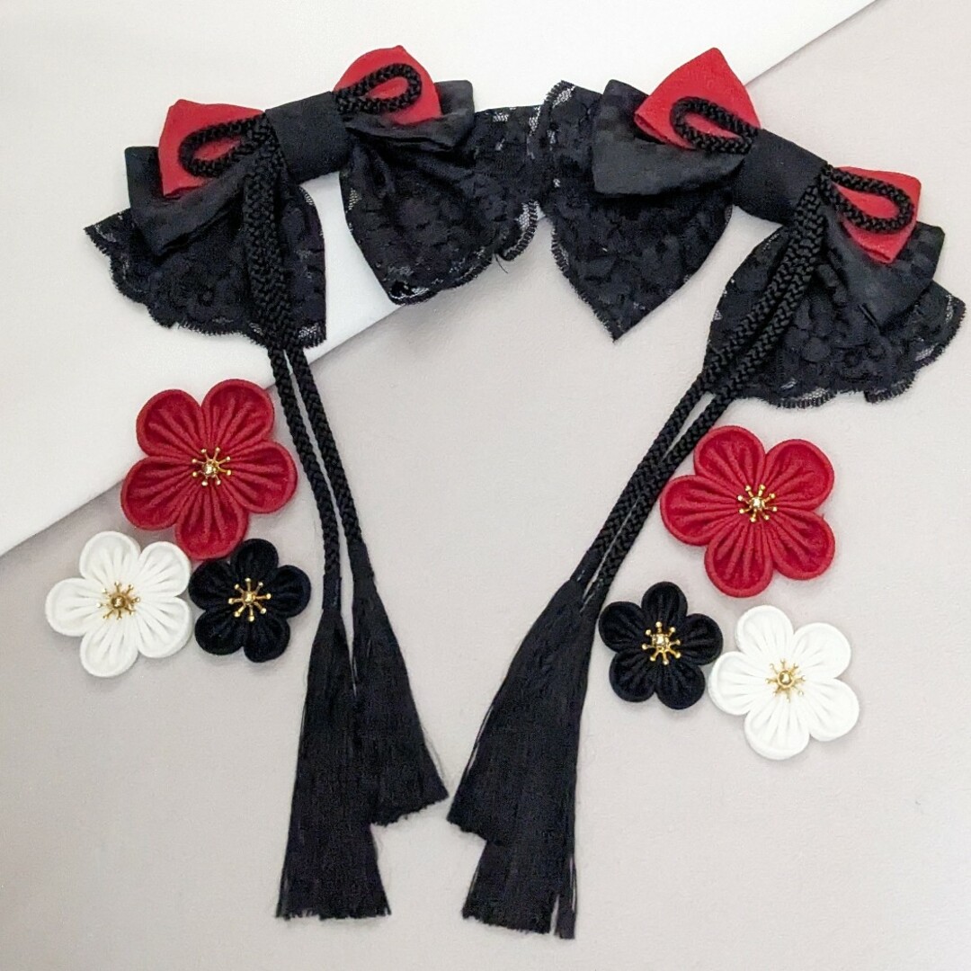 和装髪飾り 赤✕黒✕白 成人式卒業式袴着物振袖結婚式ヘア 和装髪飾り 赤✕黒✕白 成人式卒業式袴着物振袖結婚式ヘア