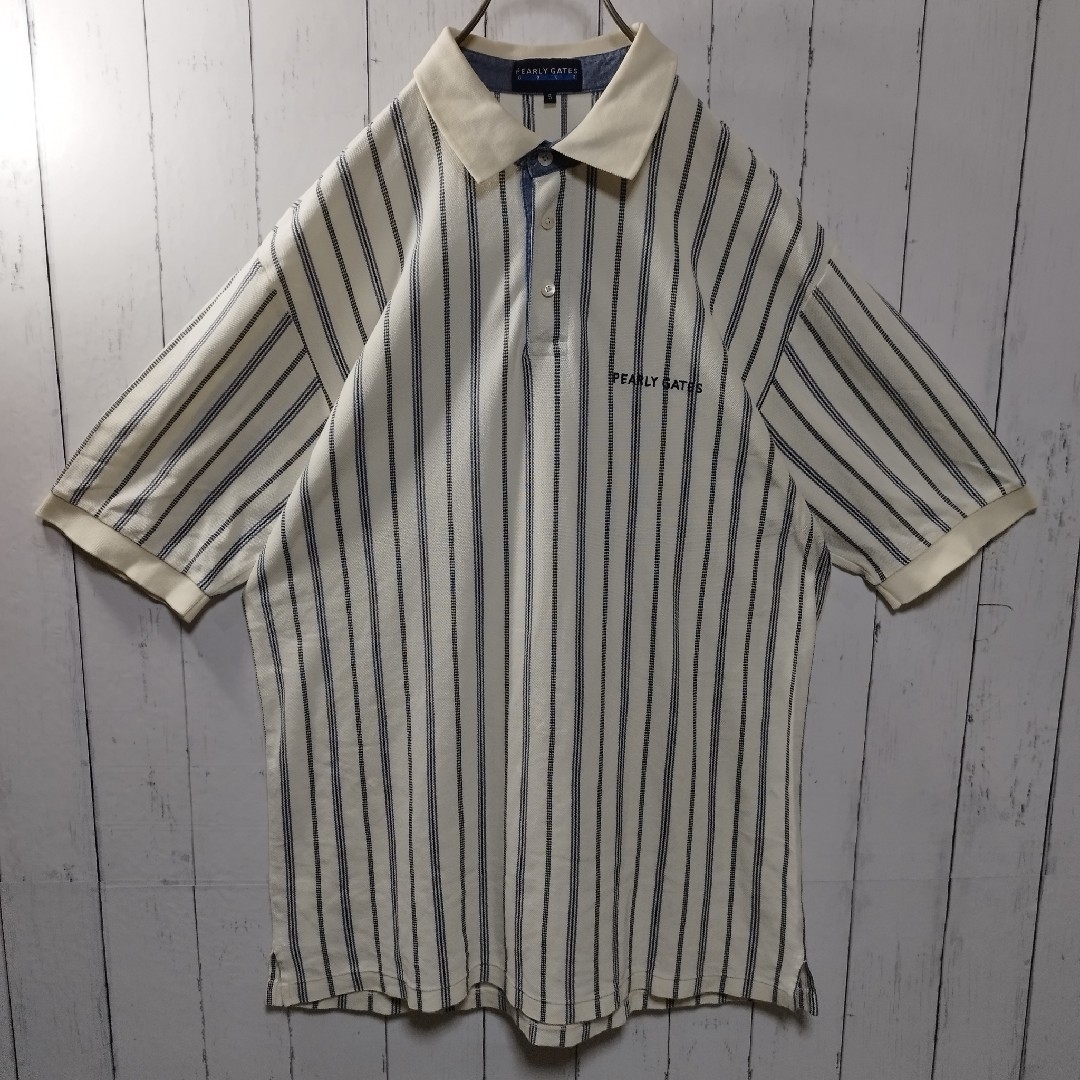 PEARLY GATES(パーリーゲイツ)の【PEARLY GATES】Stripe Polo Shirt　D1057 メンズのトップス(ポロシャツ)の商品写真
