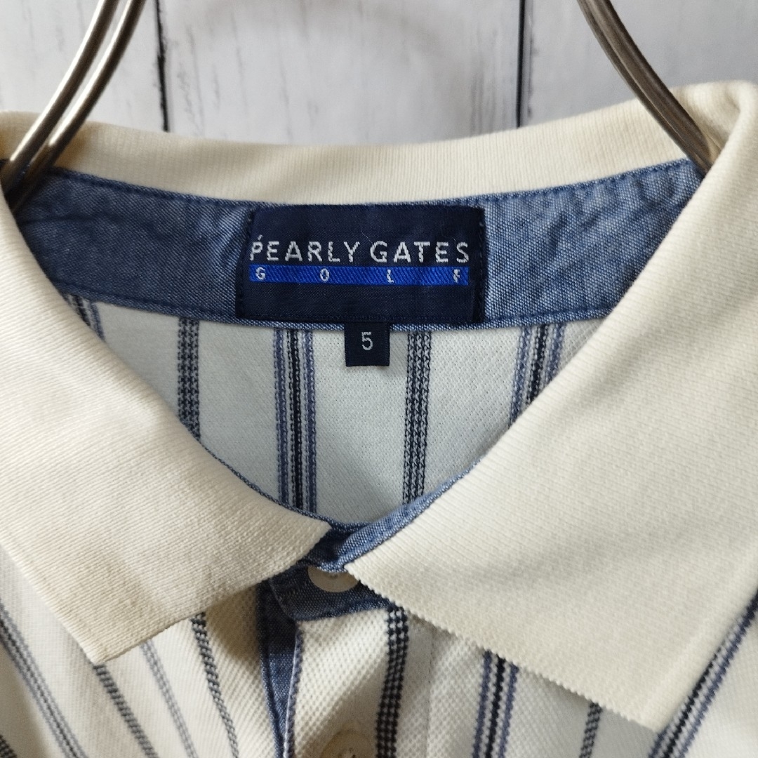 PEARLY GATES(パーリーゲイツ)の【PEARLY GATES】Stripe Polo Shirt　D1057 メンズのトップス(ポロシャツ)の商品写真