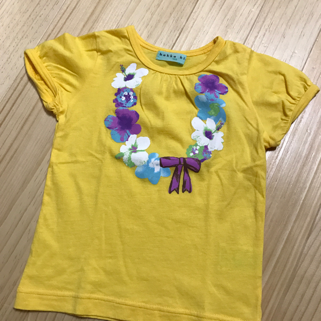 hakka kids(ハッカキッズ)の専用ここ様hakka kidsお袖レース&イエロー半袖Tシャツ100 キッズ/ベビー/マタニティのキッズ服女の子用(90cm~)(Tシャツ/カットソー)の商品写真