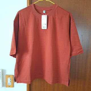 ユニクロ(UNIQLO)のGU オーバーサイズTシャツ　ダークオレンジSサイズ(シャツ/ブラウス(長袖/七分))