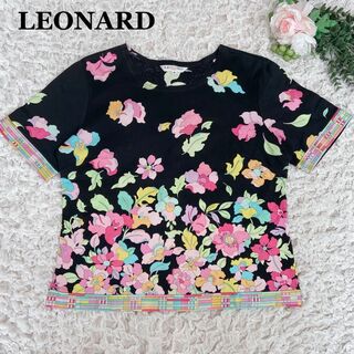LEONARD - 美品✨LEONARD レオナールスポーツ　花柄　コットン　半袖カットソー　40