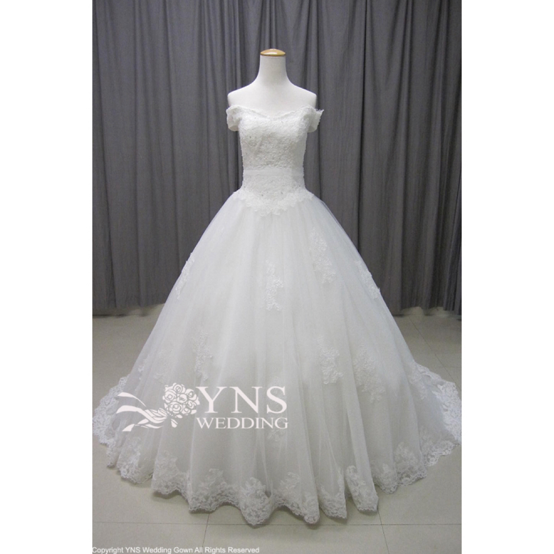 【パニエ・ベール付き】YNSウェディングドレス　プリンセスライン  レディースのフォーマル/ドレス(ウェディングドレス)の商品写真