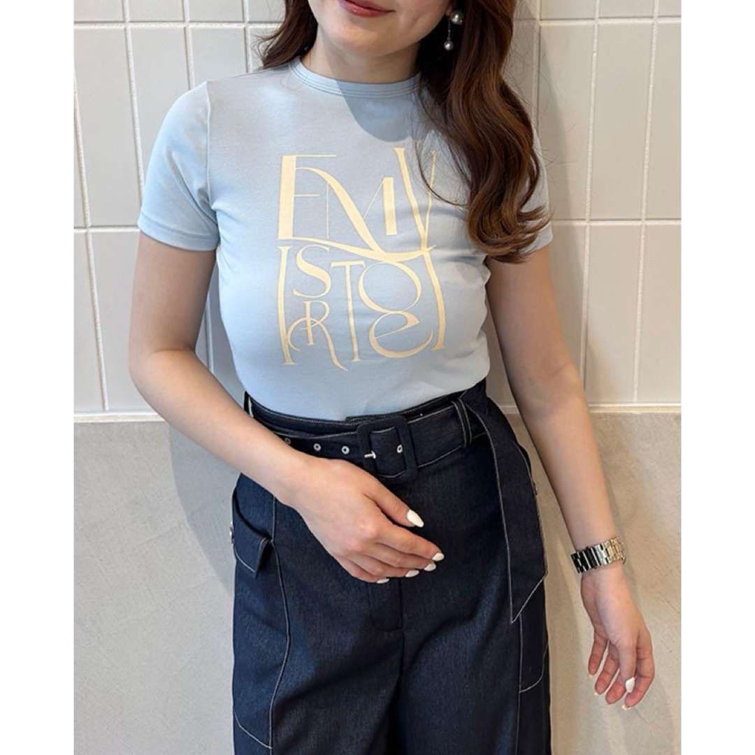 eimy istoire(エイミーイストワール)の❤︎ ロゴフィットTシャツ ❤︎ レディースのトップス(Tシャツ(半袖/袖なし))の商品写真
