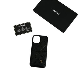 シャネル(CHANEL)の早い者勝ち CHANEL キャビアスキン iPhone12proケース ブラック(iPhoneケース)