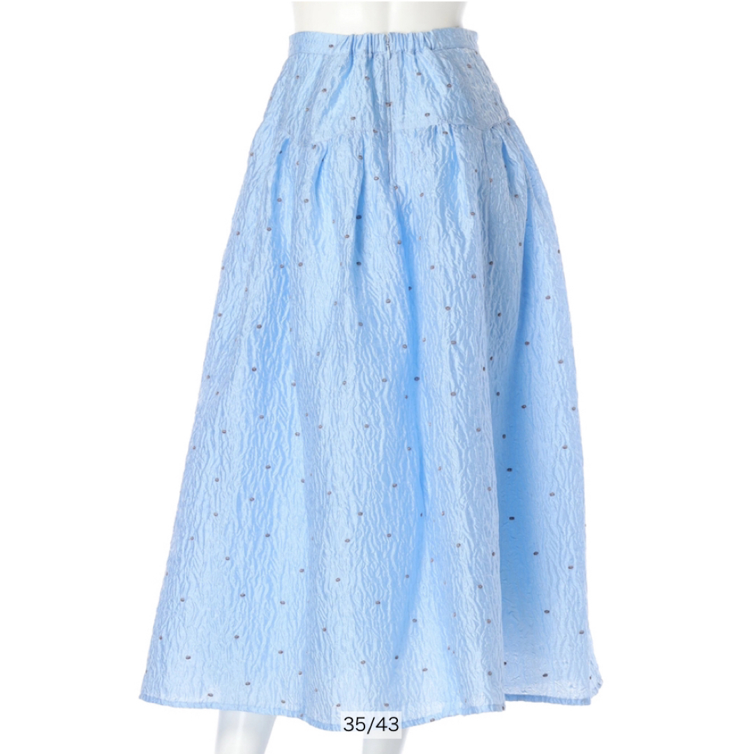Mystrada(マイストラーダ)の新品同様 Arpege story ラメドット刺繍スカート SSサイズ ブルー レディースのスカート(ロングスカート)の商品写真