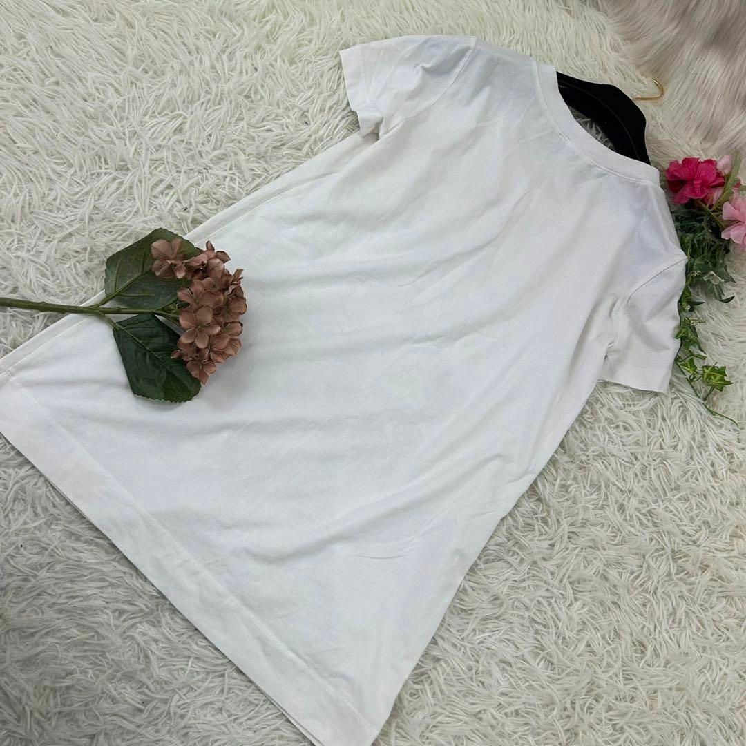 MOSCHINO(モスキーノ)のA462 ラブモスキーノ レディース Tシャツ ラインストーン ビーズ L 42 レディースのトップス(Tシャツ(半袖/袖なし))の商品写真