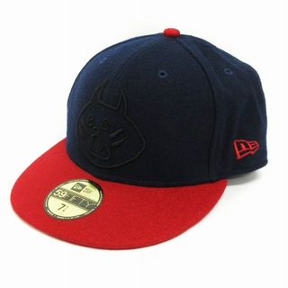 ニューエラー(NEW ERA)のニューエラ にゃー 6パネル キャップ ウール ネイビー レッド系 57.7cm(キャップ)