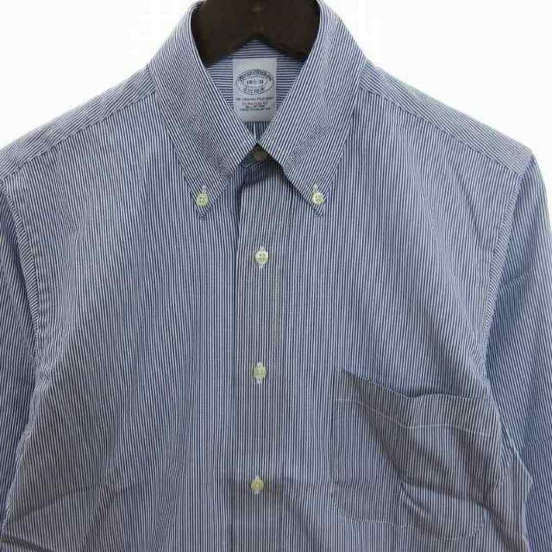 Brooks Brothers(ブルックスブラザース)のブルックスブラザーズ ボタンダウン ドレスシャツ 白 ブルー系 14.5-31 メンズのトップス(シャツ)の商品写真