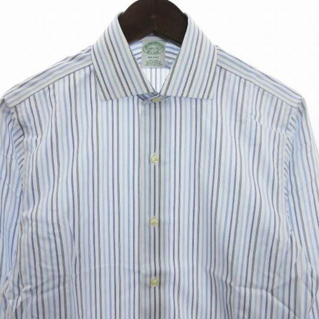 Brooks Brothers(ブルックスブラザース)のブルックスブラザーズ ドレスシャツ 長袖 ストライプ 白 ブルー 14.5-31 メンズのトップス(シャツ)の商品写真