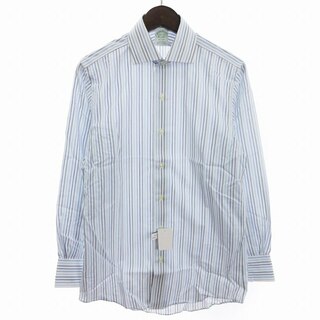 ブルックスブラザース(Brooks Brothers)のブルックスブラザーズ ドレスシャツ 長袖 ストライプ 白 ブルー 14.5-31(シャツ)