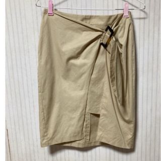 ザラ(ZARA)のZARA カジュアル　べっ甲バックル　スカート(ひざ丈スカート)