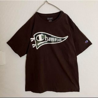 チャンピオン(Champion)のチャンピオンTシャツtシャツビッグロゴオーバーサイズスリーブロゴ刺繍目玉ブラウン(Tシャツ/カットソー(半袖/袖なし))