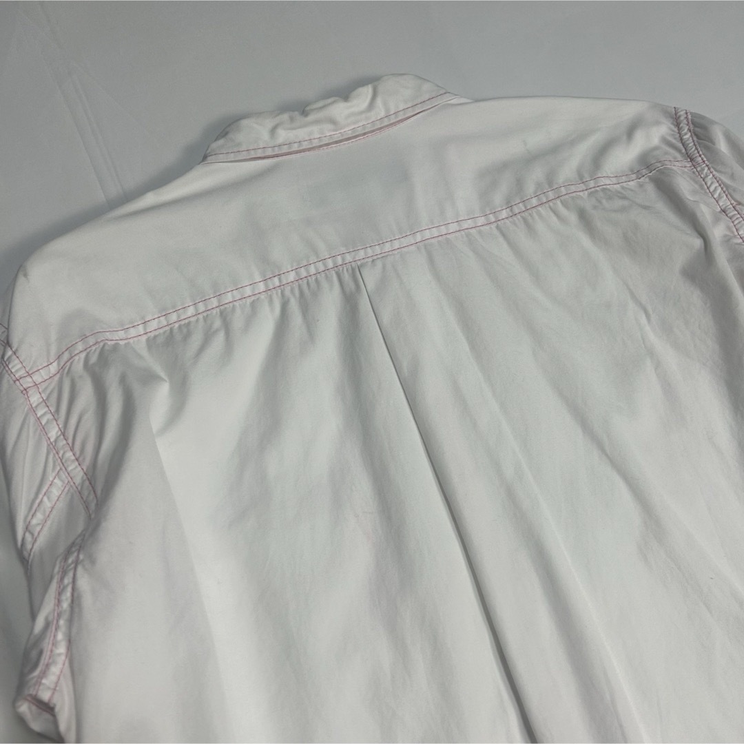 COMME des GARCONS HOMME DEUX(コムデギャルソンオムドゥ)のコムデギャルソンオムドゥ 2014SS 長袖ステッチシャツ 白 × ピンク メンズのトップス(シャツ)の商品写真