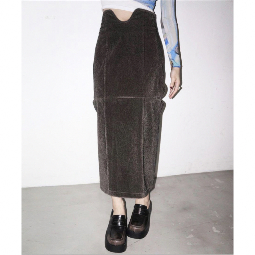 【美品】musubore ダイヤカットレザースカート レディースのスカート(ロングスカート)の商品写真