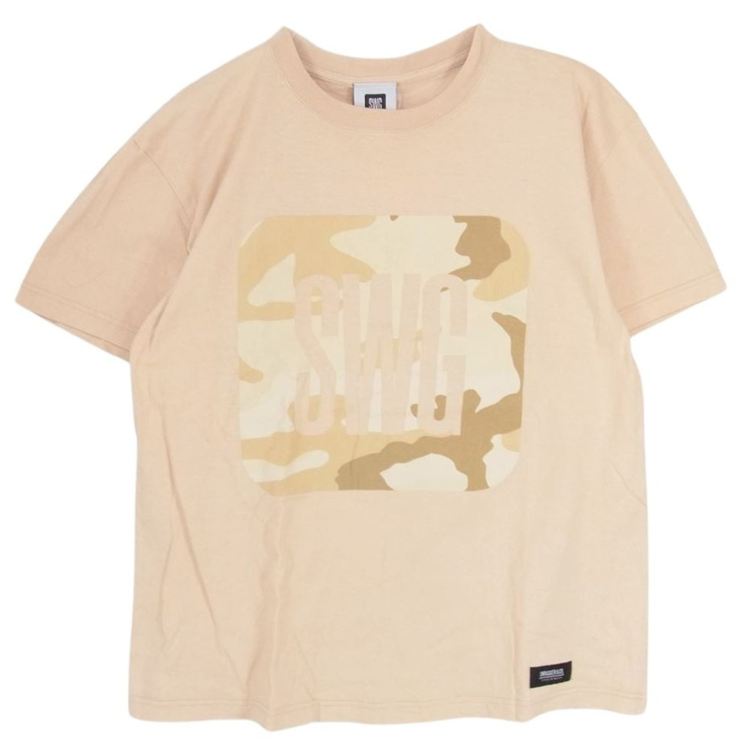 SWAGGER(スワッガー)のSWAGGER スワッガー Ｔシャツ SWGT-3040 SWG 迷彩ボックスロゴ 半袖 Tシャツ TEE ベージュ系 L【中古】 メンズのトップス(シャツ)の商品写真