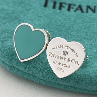 ティファニー(Tiffany & Co.)のTiffany リターントゥ 1Pダイヤブルーミニ ダブル ハート タグピアス(ピアス)
