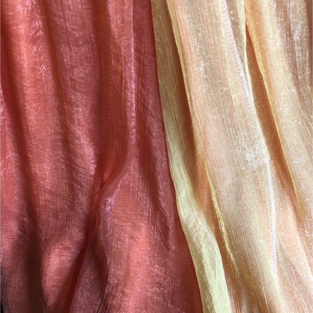 『オレンジ&イエロー  ロングフレアスカート 』 レディースのスカート(ロングスカート)の商品写真