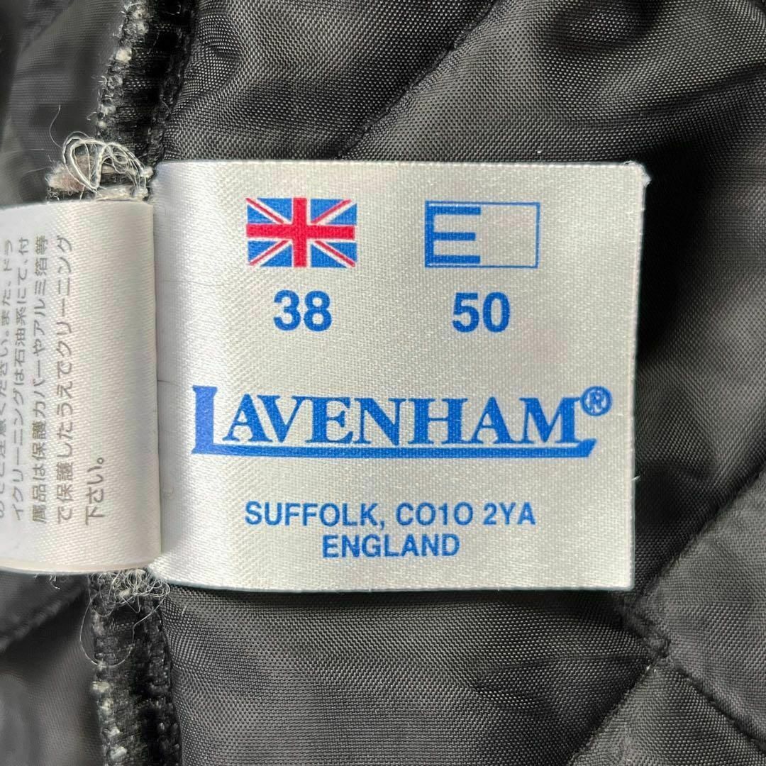 LAVENHAM(ラベンハム)の英国製 LAVENHAM グレンチェック キルティング コート 38 M グレー レディースのジャケット/アウター(チェスターコート)の商品写真