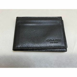 コーチ(COACH)のCOACH コーチ　カードケース　黒　革(名刺入れ/定期入れ)