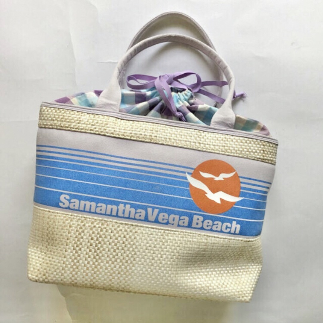Samantha Thavasa(サマンサタバサ)のサマンサタバサ　かごバッグ　夏　チェック レディースのバッグ(トートバッグ)の商品写真