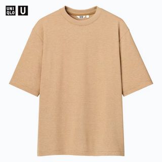 ユニクロ(UNIQLO)のエアリズムコットンオーバーサイズクルーネックT 461914 32 BEIGE(Tシャツ/カットソー(半袖/袖なし))