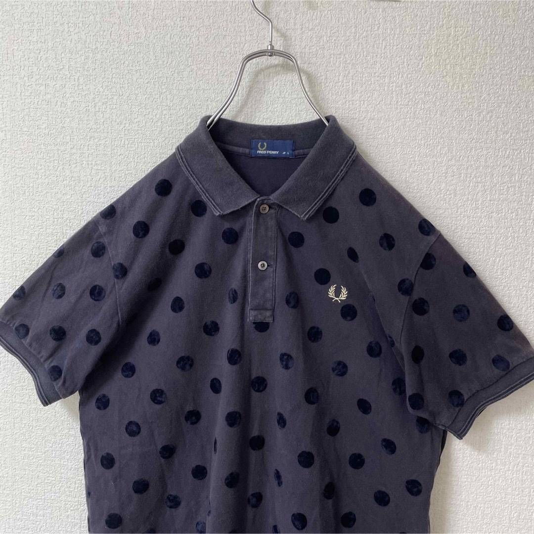 FRED PERRY(フレッドペリー)の希少サイズ　フレペ　フレッドペリー　水玉　ドット　半袖ポロシャツ　日本製　L メンズのトップス(ポロシャツ)の商品写真