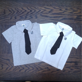双子コーデ ネクタイ付きポロシャツ 90(Tシャツ/カットソー)