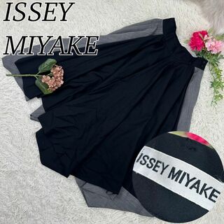 ISSEY MIYAKE - A438 イッセイミヤケ レディース ロングスカート プリーツ バイカラー M
