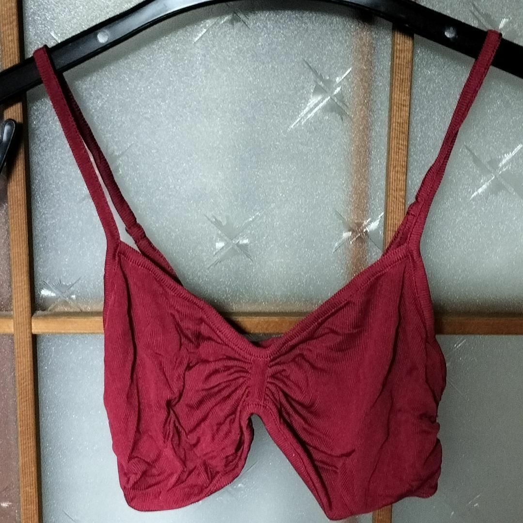 新品未使用　jasmi 赤　ナイトブラ　ブラジャー　L　70-80　絹 100% レディースの下着/アンダーウェア(ブラ)の商品写真